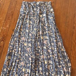 Eddie Bauer Floral Gray Maxi Skirt